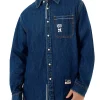 Brush Daicock Print Relax Fit Denim Shirt