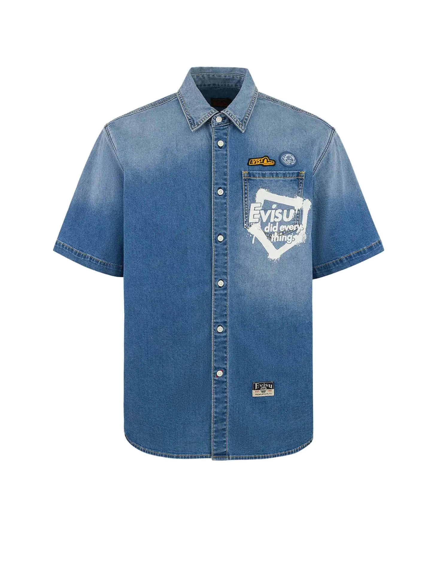 Camicia a maniche corte Graffiti Daicock Print Relax Fit Denim