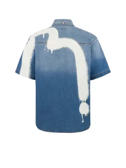 Camicia a maniche corte Graffiti Daicock Print Relax Fit Denim