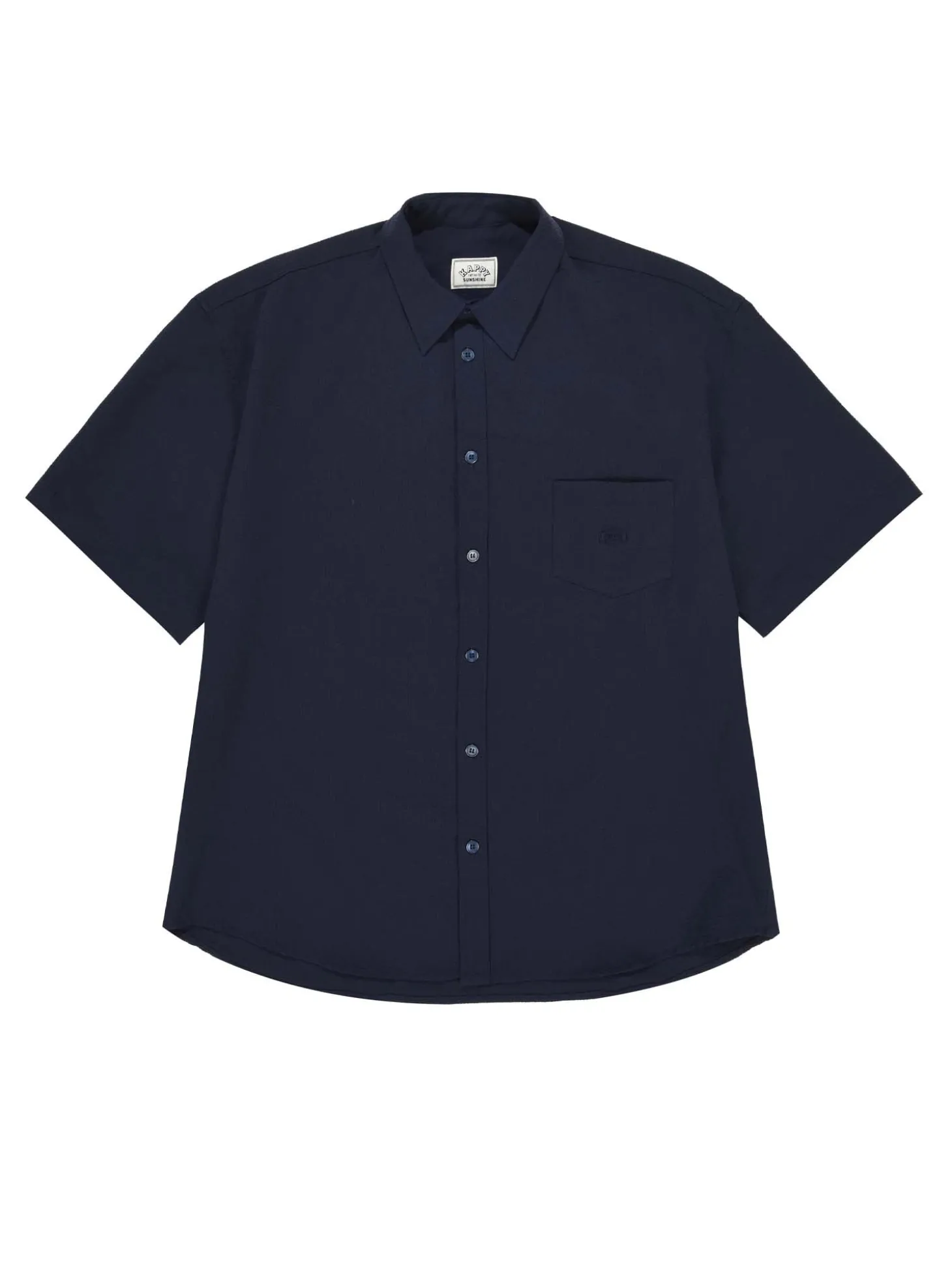 Camicia mezza manica in seersucker rilassata