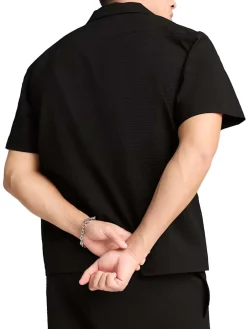 Camicia rilassata in seersucker da uomo