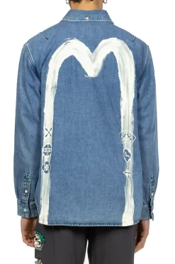 Ht, Brush Daicock Printed Denim Ls Shirt