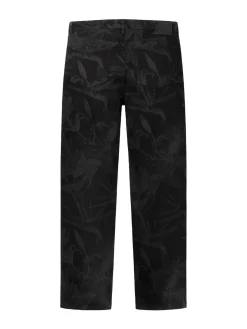 Jeans Black Floral Laser