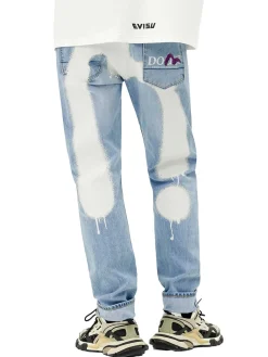 Jeans Carrot Fit con Stampa Daicock in Stile Graffiti 2017
