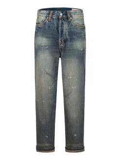 Jeans larghi vintage lavati con design a 7 tasche #2038
