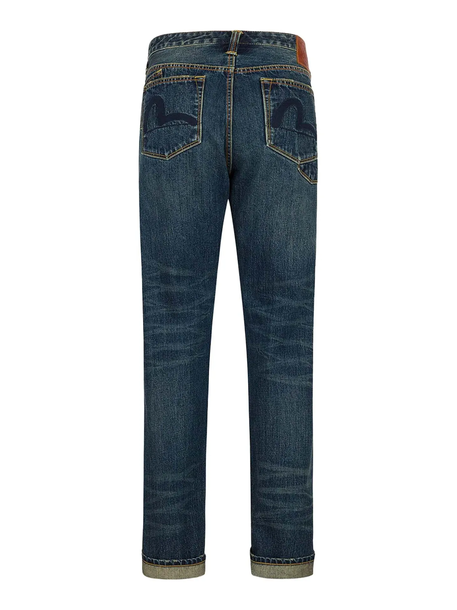 Jeans regular fit con ricamo gabbiano applicato 2000