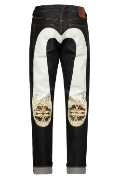 Kamon Brocade Applique Daicock Jeans