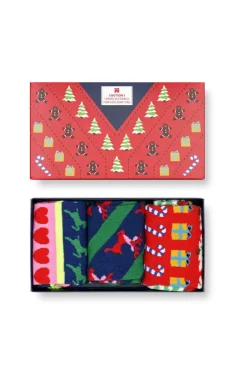 Set regalo da 3 calzini maglione natalizi