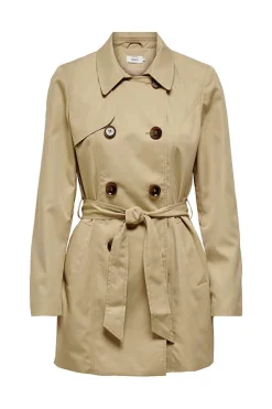 Short Solid Color Trenchcoat