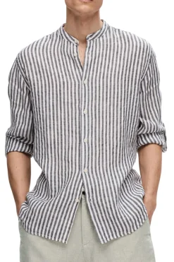 Slhregkylian-Linen Shirt Ls Band
