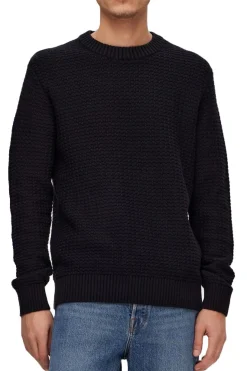 Slhthim Ls Knit Structure Crew Neck