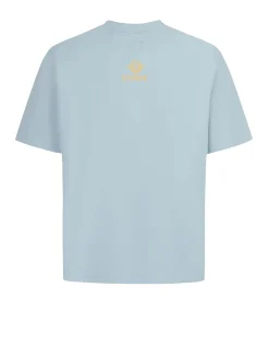 T-shirt vestibilità regolare con applicazione di gabbiano in broccato