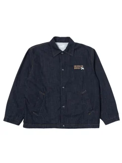 Universal Works Head Coach Jacket in Indigo 8oz Organic Denim