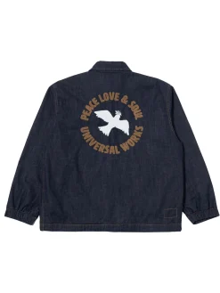 Universal Works Head Coach Jacket in Indigo 8oz Organic Denim